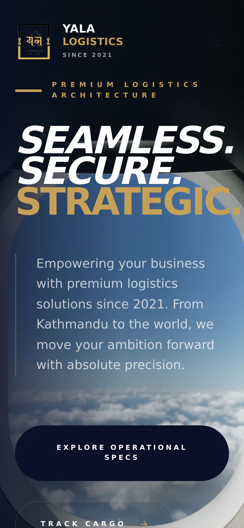 The Yala Logistics website on a phone